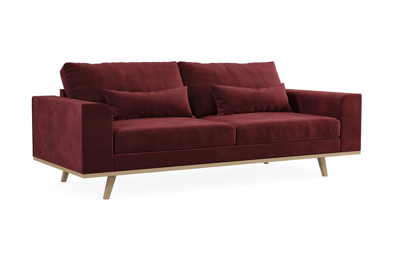 Copenhagen 3-Pers. Sofa - Rød - 3 personers sofa