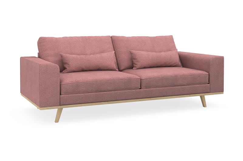 Copenhagen 3-Pers. Sofa - Lyserød - 3 personers sofa