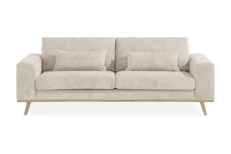 Copenhagen 3-Pers. Sofa Manchester - Beige - Lædersofaer - Velour sofaer - 3 personers sofa - 4 personers sofa - Sofaer - 2 personers sofa