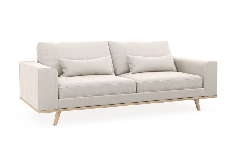 Copenhagen 3-personers Fløjlssofa - Cremehvid - Møbler - Sofaer - 3 personers sofa