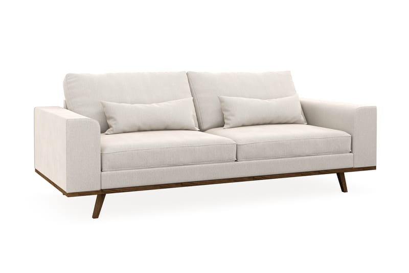 Copenhagen 3-personers Fløjlssofa - Cremehvid - Møbler - Sofaer - 3 personers sofa