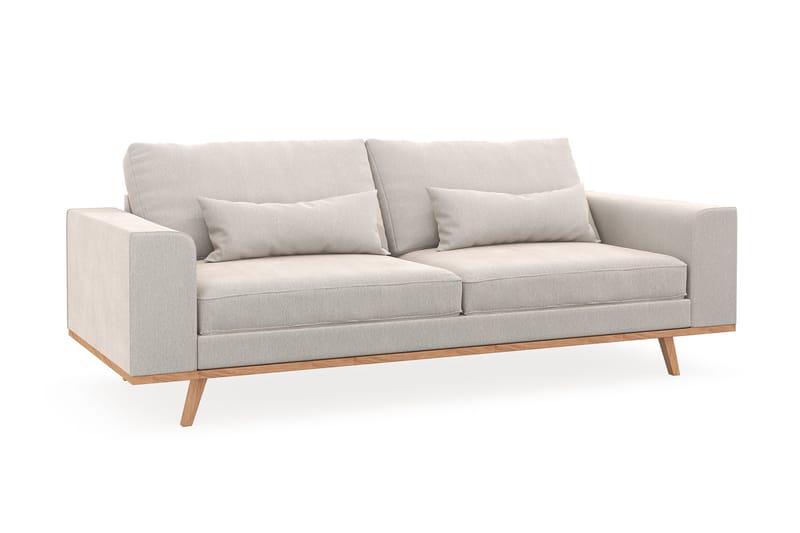 Copenhagen 3-personers Fløjlssofa - Cremehvid - Møbler - Sofaer - 3 personers sofa