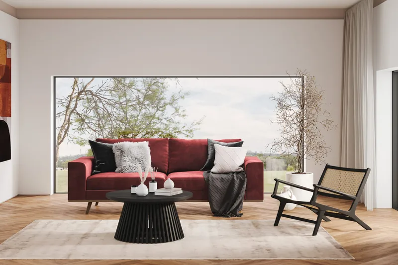 Copenhagen 3-personers Fløjlssofa - Lilla - Møbler - Sofaer - 3 personers sofa