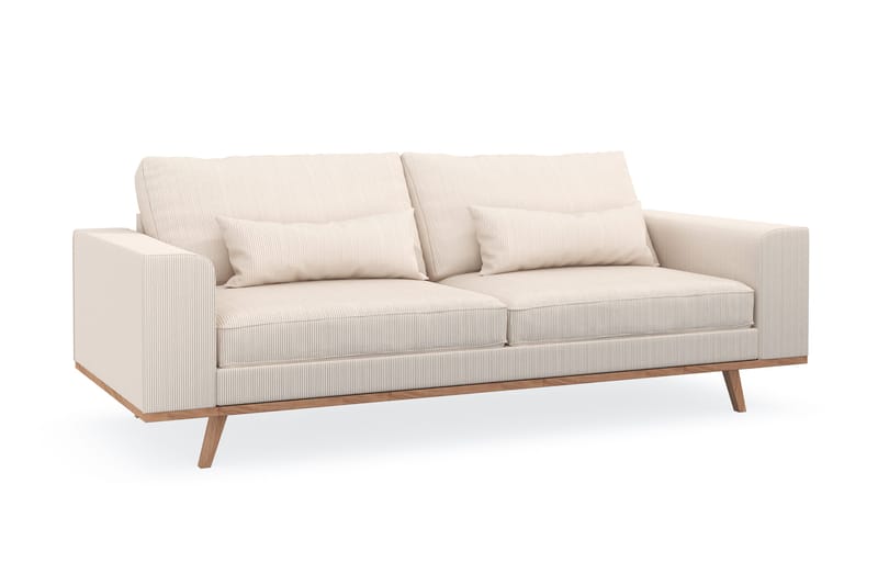 Copenhagen 3-personers Manchestersofa - Beige - Møbler - Sofaer - 3 personers sofa