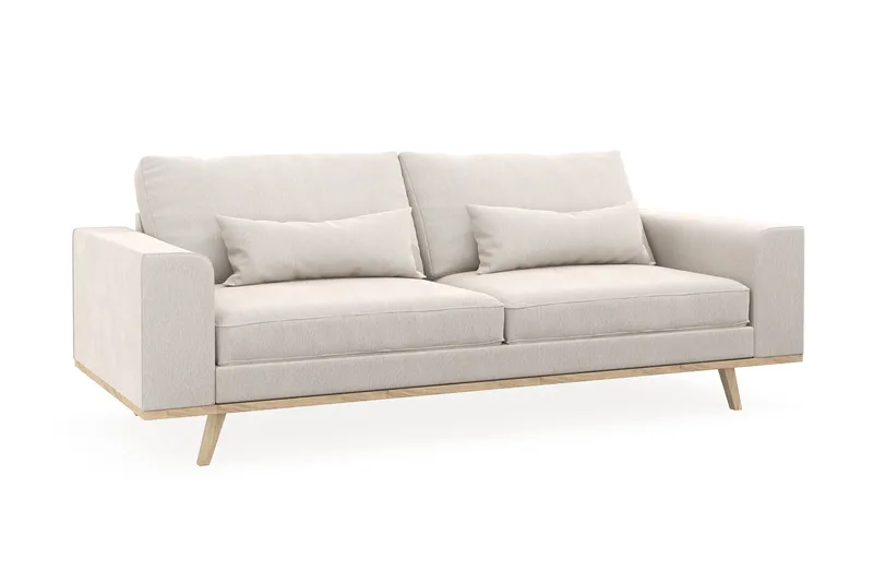 Copenhagen 3-personers Fløjlssofa - Cremehvid - Møbler - Sofaer - 3 personers sofa