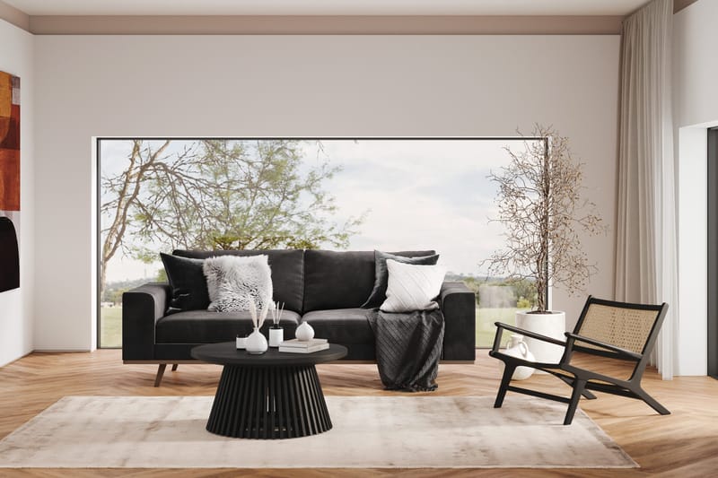 Copenhagen 3-personers Fløjlssofa - Mørkegrå - Møbler - Sofaer - 3 personers sofa