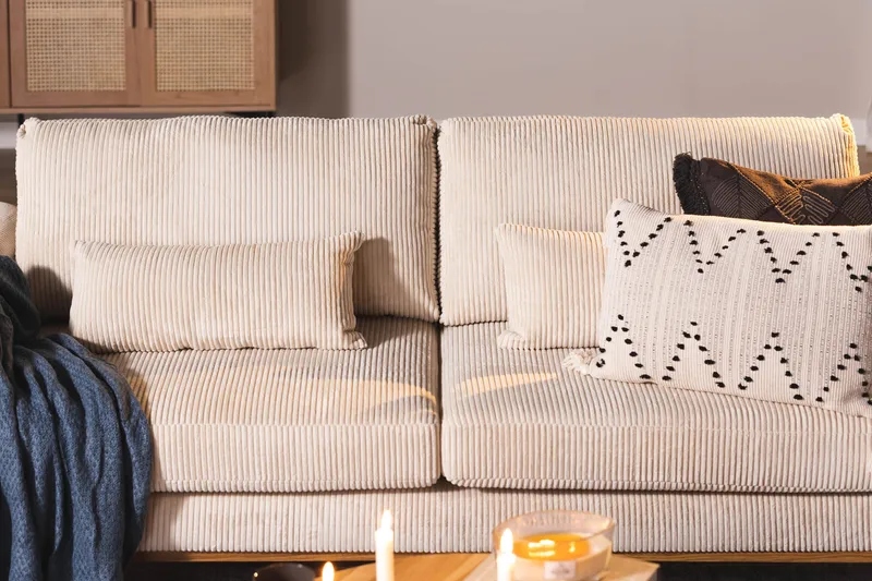 Copenhagen 3-personers Manchestersofa - Beige - Møbler - Sofaer - 3 personers sofa