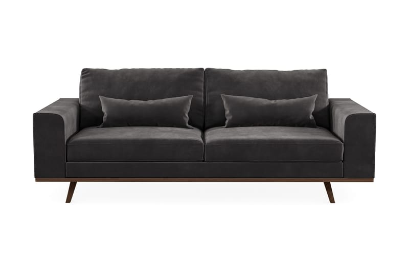Copenhagen 3-personers Fløjlssofa, Mørkegrå