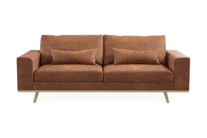 Copenhagen 3-personers Sofa i Kunstlæder, Brun
