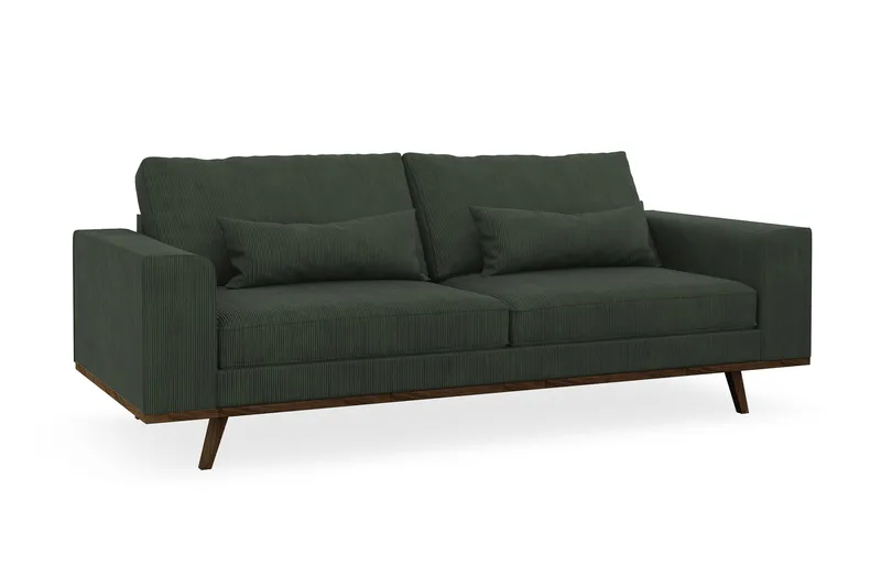 Copenhagen 3-personers Manchestersofa - Mørkegrøn - Møbler - Sofaer - 3 personers sofa