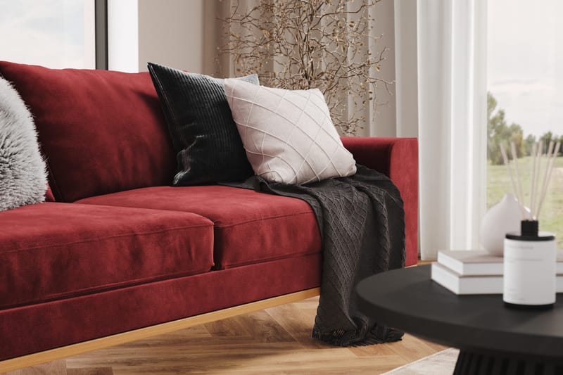 Copenhagen 3-personers Fløjlssofa - Lilla - Møbler - Sofaer - 3 personers sofa