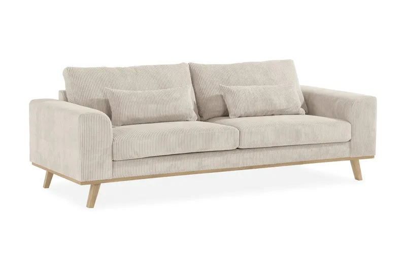 Copenhagen 3-personers Manchestersofa - Beige - Møbler - Sofaer - 3 personers sofa