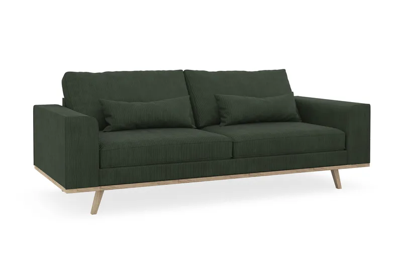 Copenhagen 3-personers Manchestersofa - Mørkegrøn - Møbler - Sofaer - 3 personers sofa