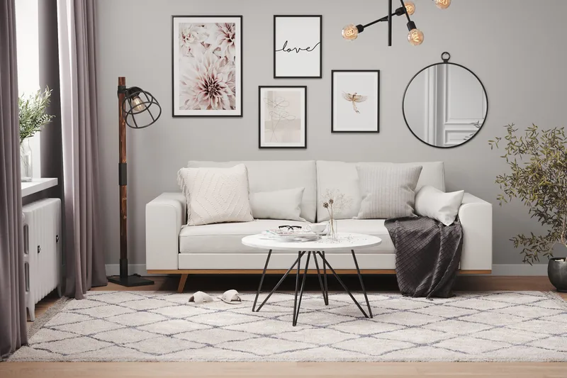 Copenhagen 3-personers Stofsofa - Lysegrå - Møbler - Sofaer - 3 personers sofa