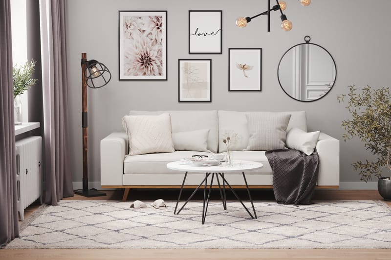 Copenhagen 3-personers Stofsofa - Lysegrå - Møbler - Sofaer - 3 personers sofa