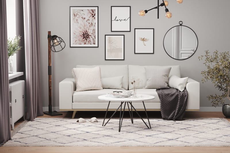 Copenhagen 3-personers Stofsofa - Lysegrå - Møbler - Sofaer - 3 personers sofa