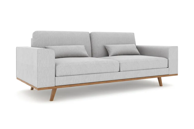 Copenhagen 3-personers Stofsofa - Lysegrå - Møbler - Sofaer - 3 personers sofa