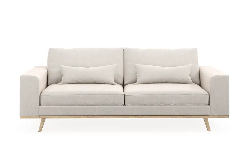 Copenhagen 3-personers Fløjlssofa - Cremehvid - Møbler - Sofaer - 3 personers sofa