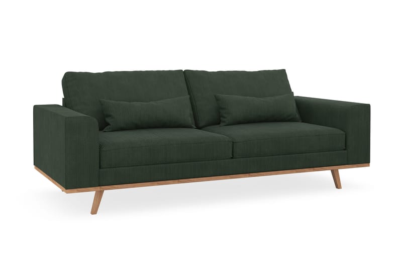Copenhagen 3-personers Manchestersofa - Mørkegrøn - Møbler - Sofaer - 3 personers sofa
