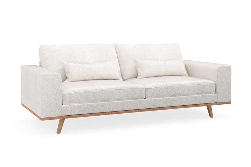 Copenhagen 3-personers Sofa i Bouclé - Hvid - Møbler - Sofaer - 3 personers sofa
