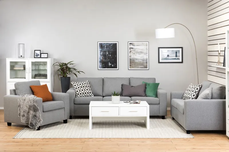 Crazy 3-personers Stofsofa - Grå - Møbler - Sofaer - 3 personers sofa