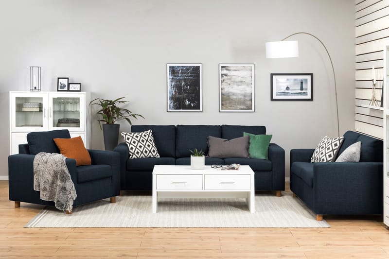 Crazy 3-personers Stofsofa - Blå - Møbler - Sofaer - 3 personers sofa