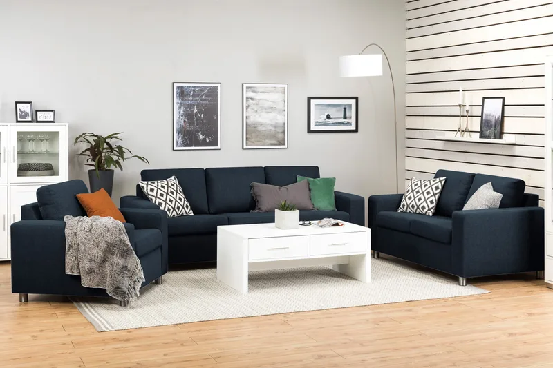 Crazy 3-personers Stofsofa - Blå - Møbler - Sofaer - 3 personers sofa