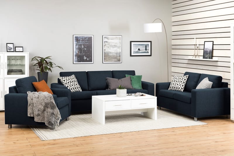 Crazy 3-personers Stofsofa - Blå - Møbler - Sofaer - 3 personers sofa