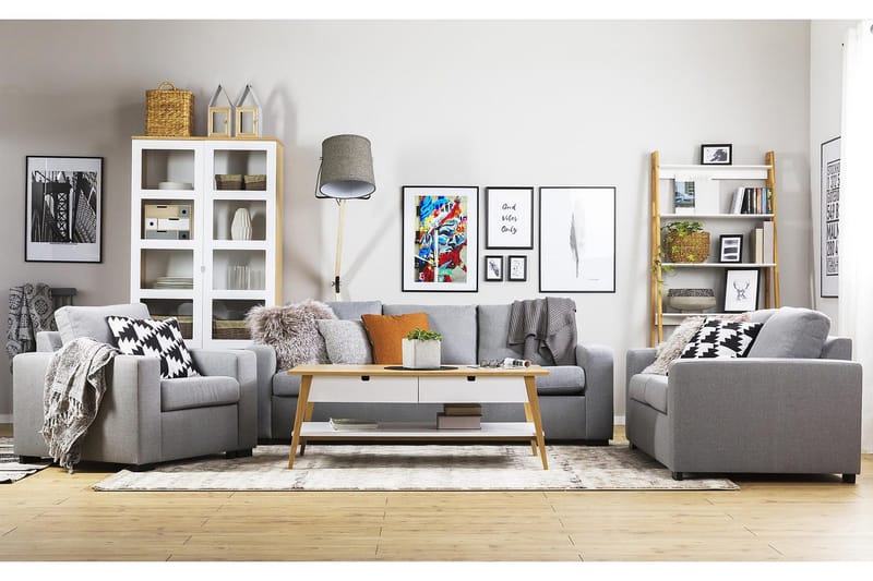 Crazy 3-personers Stofsofa - Grå - Møbler - Sofaer - 3 personers sofa