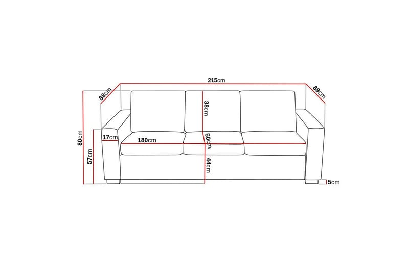 Crazy 3-personers Stofsofa - Brun - Møbler - Sofaer - 3 personers sofa
