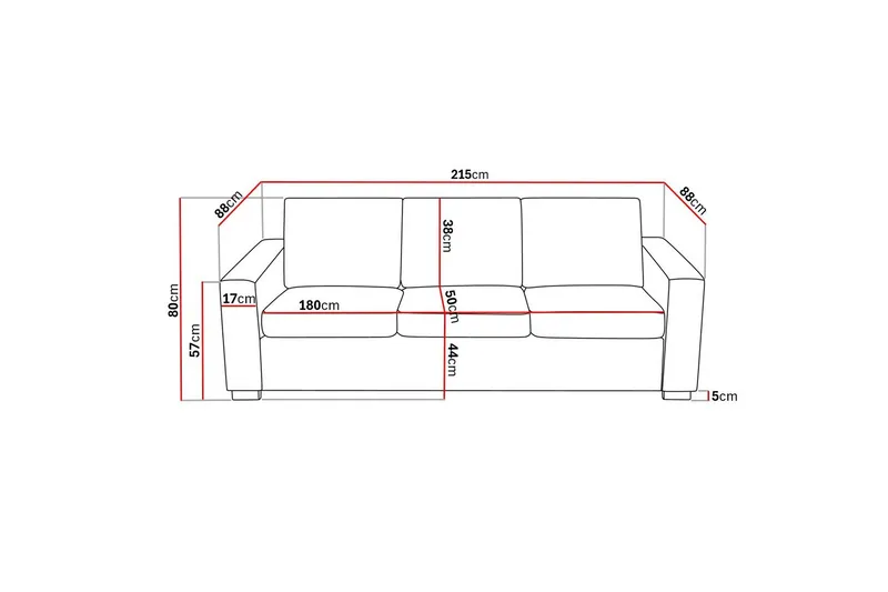 Crazy 3-personers Stofsofa - Brun - Møbler - Sofaer - 3 personers sofa