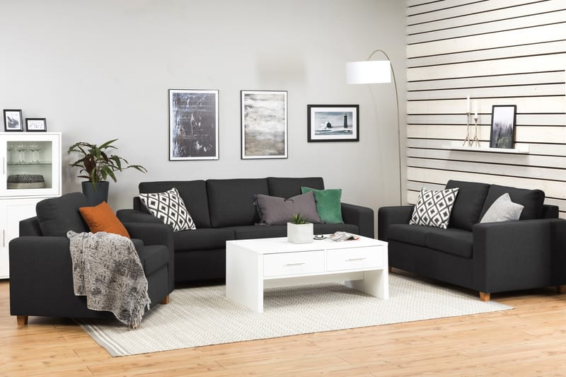 Crazy 3-personers Stofsofa - Antracit - Møbler - Sofaer - 3 personers sofa