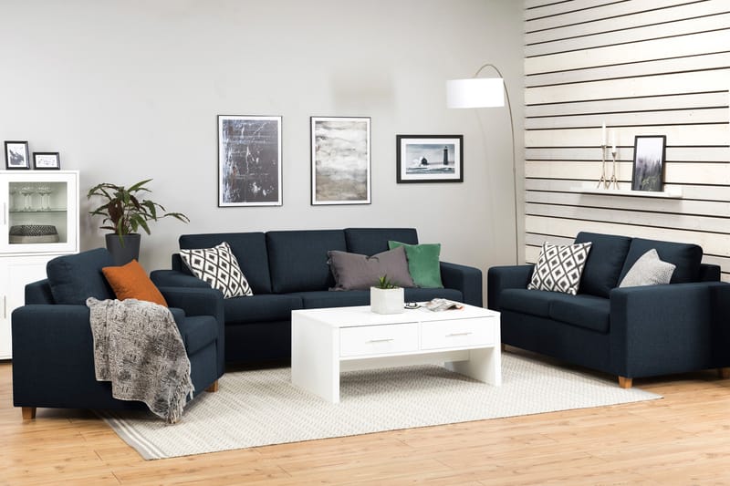 Crazy 3-personers Stofsofa - Blå - Møbler - Sofaer - 3 personers sofa