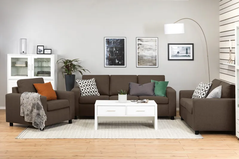 Crazy 3-personers Stofsofa - Brun - Møbler - Sofaer - 3 personers sofa