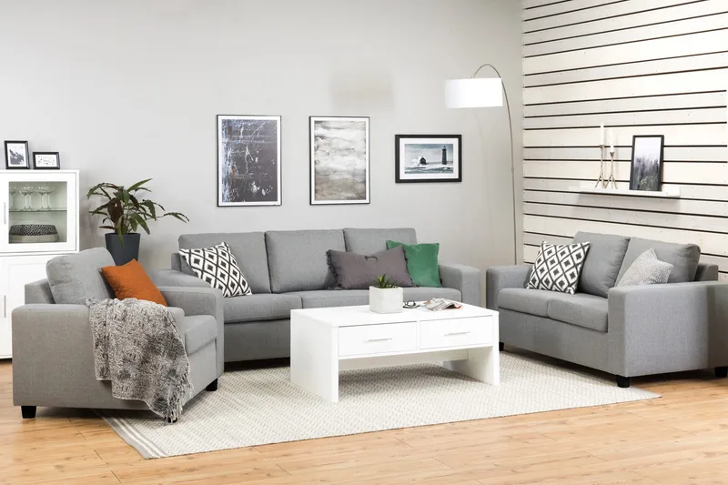 Crazy 3-personers Stofsofa - Grå - Møbler - Sofaer - 3 personers sofa