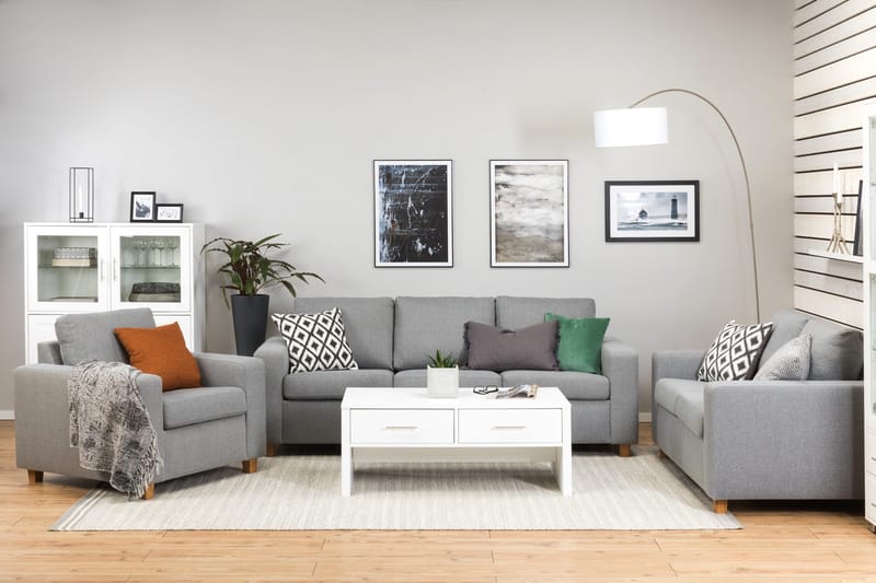 Crazy 3-personers Stofsofa - Grå - Møbler - Sofaer - 3 personers sofa