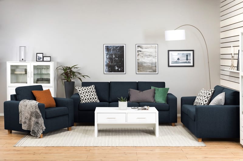 Crazy 3-personers Stofsofa - Blå - Møbler - Sofaer - 3 personers sofa