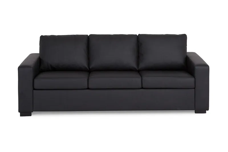Crazy 3-personers Sofa i Kunstlæder, Sort