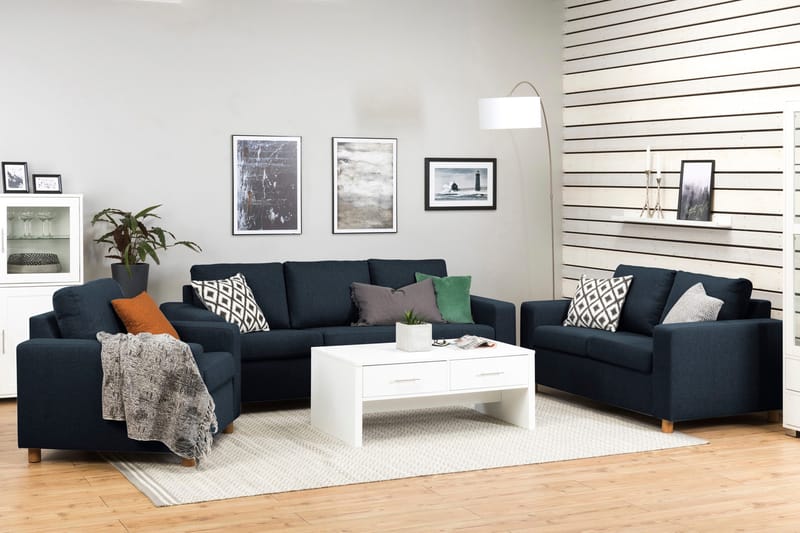 Crazy 3-personers Stofsofa - Blå - Møbler - Sofaer - 3 personers sofa