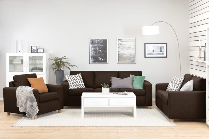 Crazy 3-personers Stofsofa - Brun - Møbler - Sofaer - 3 personers sofa