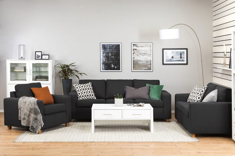 Crazy 3-personers Stofsofa - Antracit - Møbler - Sofaer - 3 personers sofa