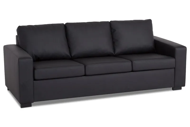 Crazy 3-personers Sofa i Kunstlæder - Sort - Møbler - Sofaer - 3 personers sofa