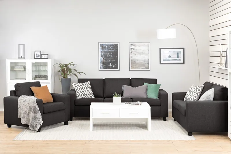 Crazy 3-personers Stofsofa - Mørkegrå - Møbler - Sofaer - 3 personers sofa