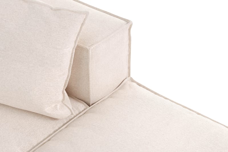Cubo 3-personers Dyb Modulsofa + Fodskammel i Stof - Beige - Møbler - Sofaer - 3 personers sofa