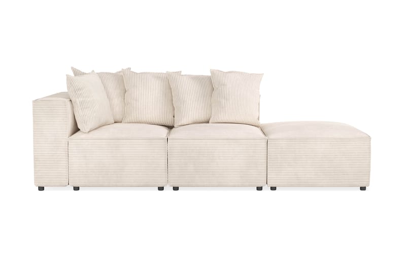 Cubo 3-personers Dyb Modulsofa + Fodskammel i Manchester - Beige - Møbler - Sofaer - 3 personers sofa