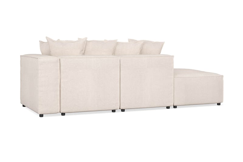 Cubo 3-personers Dyb Modulsofa + Fodskammel i Stof - Beige - Møbler - Sofaer - 3 personers sofa