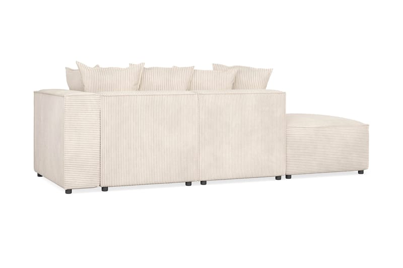 Cubo 3-personers Dyb Modulsofa + Fodskammel i Manchester - Beige - Møbler - Sofaer - Modulsofaer - Komplet modulsofa