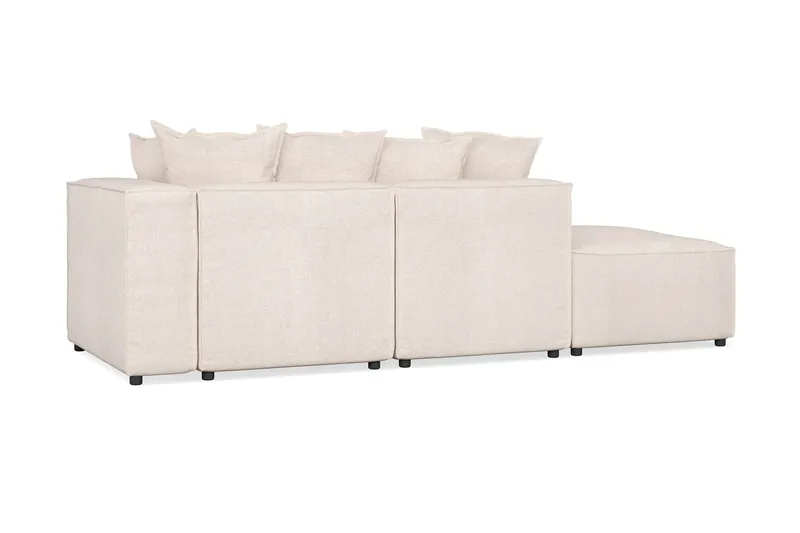 Cubo 3-personers Dyb Modulsofa + Fodskammel i Stof - Beige - Møbler - Sofaer - Modulsofaer - Komplet modulsofa