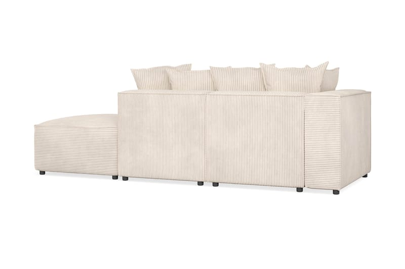 Cubo 3-personers Dyb Modulsofa + Fodskammel i Manchester - Beige - Møbler - Sofaer - Modulsofaer - Komplet modulsofa