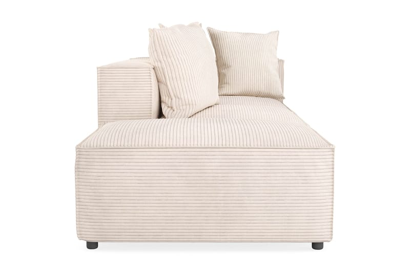 Cubo 3-personers Dyb Modulsofa + Fodskammel i Manchester - Beige - Møbler - Sofaer - Modulsofaer - Komplet modulsofa